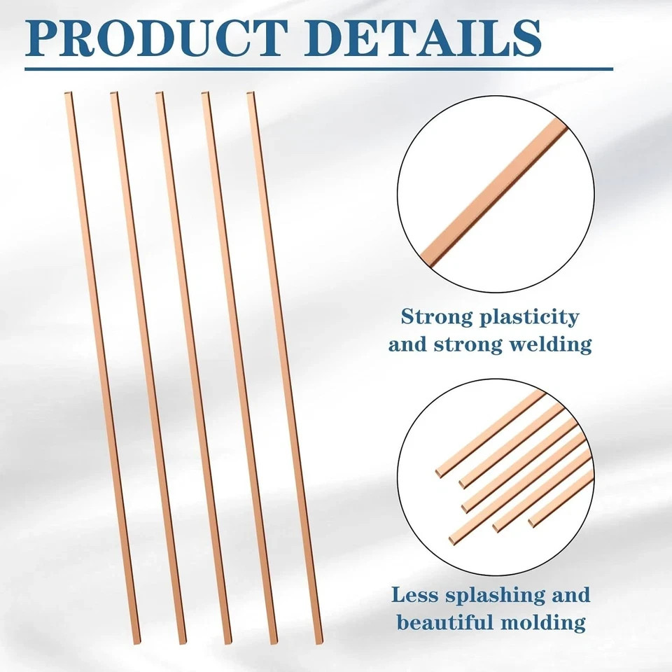 40 Sticks 15% Silver Brazing Rods – Flat Phos Copper Welding Rods for HVAC, Air