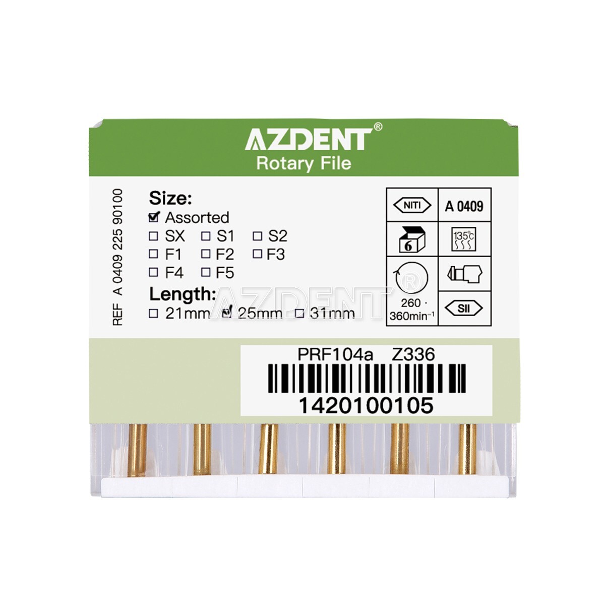 5 Packs Dental Rotary Heat Activated Canal Root Files Needles 25mm Engine Use