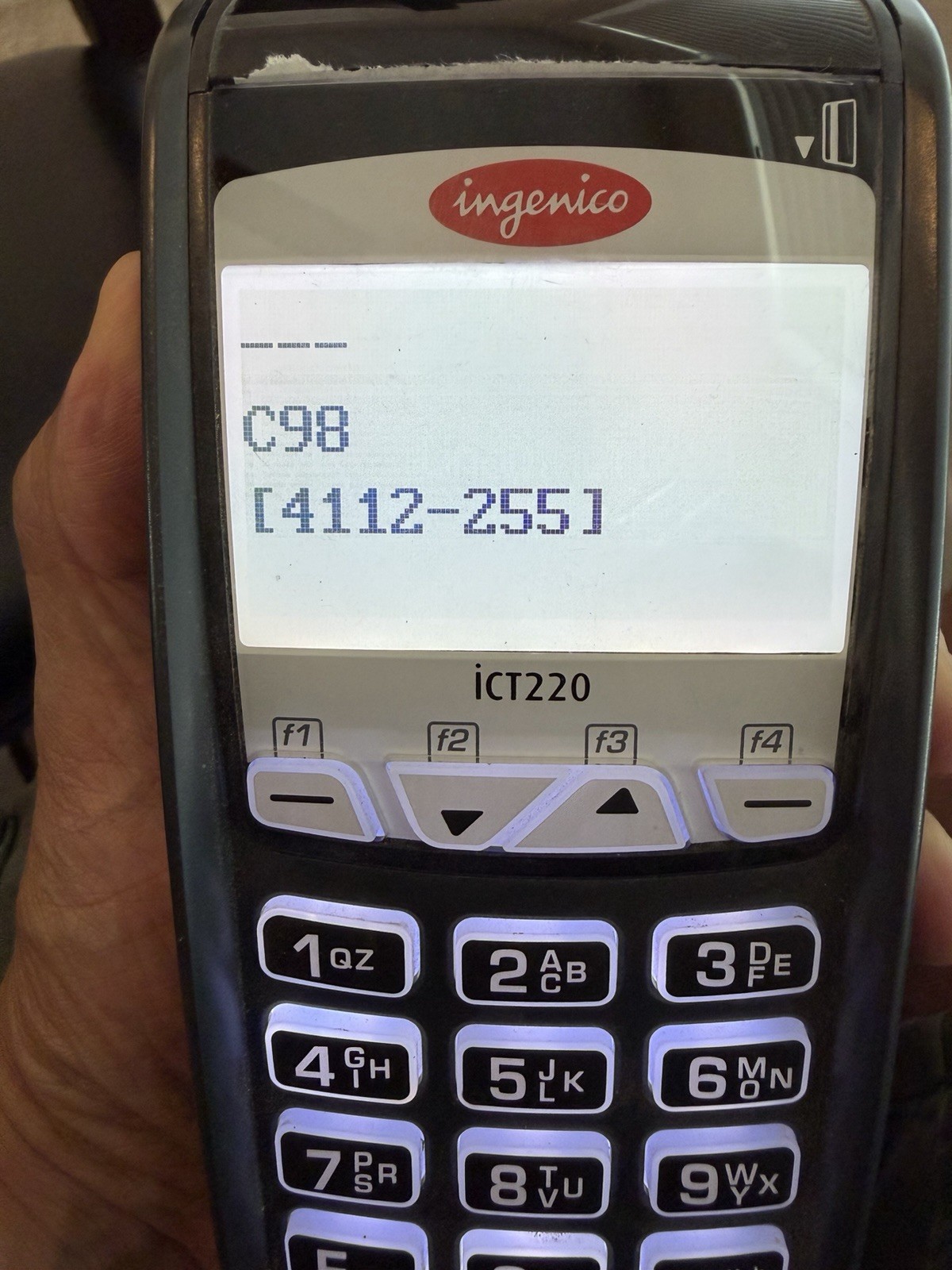 Ingenico iCT220 Credit Card Terminal Heartland w/ Power Supply Cables Manual