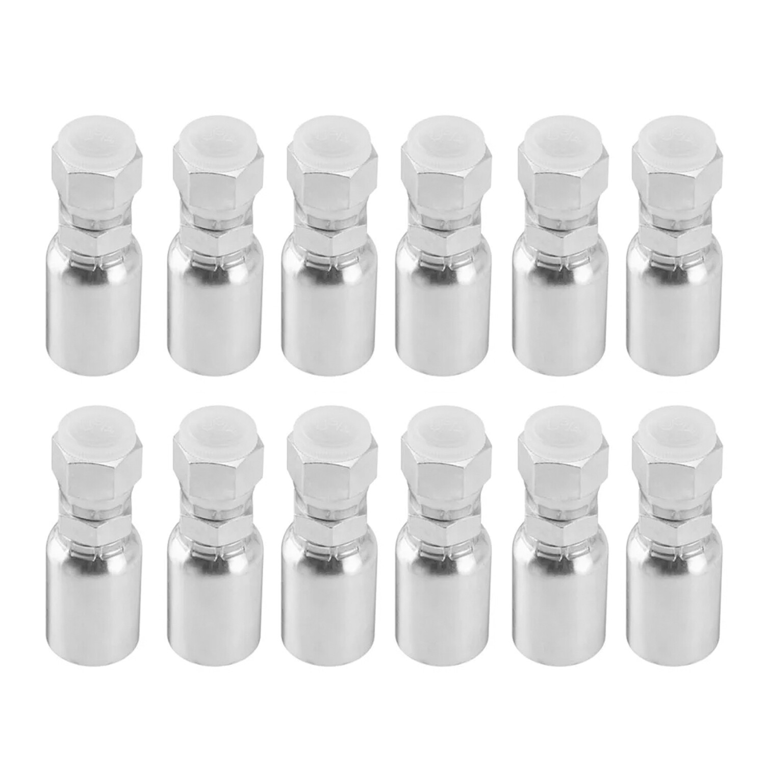12-Pack 1/2″ Hydraulic Hose End Fittings: 1/2″ I.D. Hose x 1/2″ JIC 37 ° Female