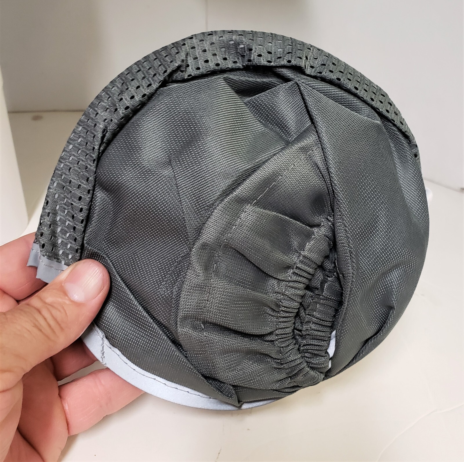 GRAY Hard Hat Sun Shade Visor Full Brim Mesh Neck HI VIS REFLECTIVE STRIPE