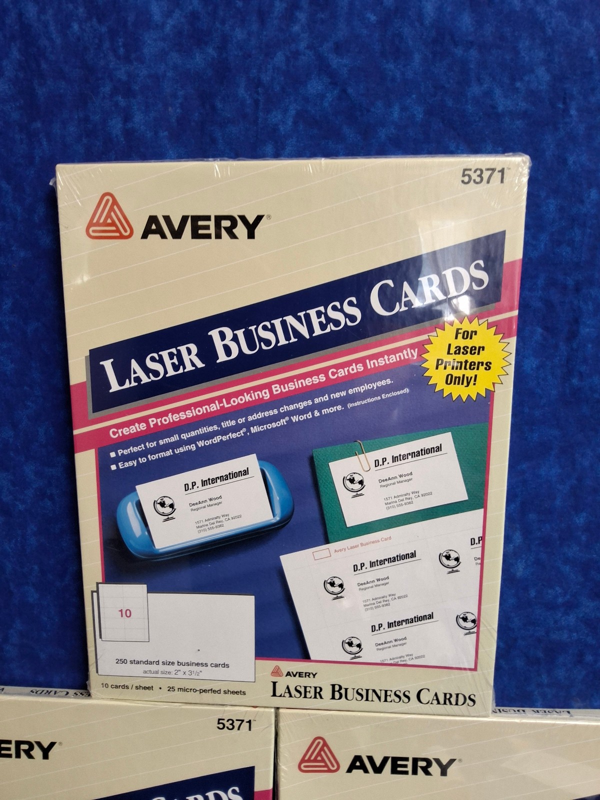 3 Packs Avery Laser Business Cards 2″ x 3 1/2″ White Qty 250 ea(750 Total) #5371
