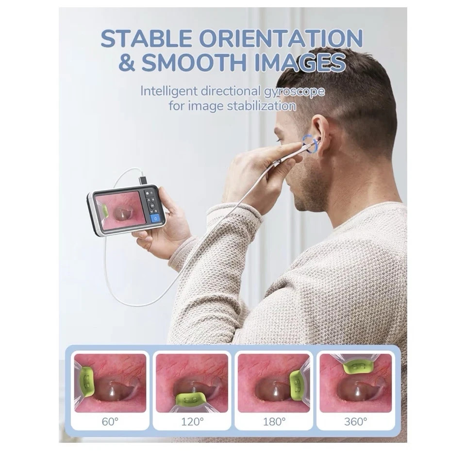 3.9mm Ear Wax Removal Scope Video Camera Digital Otoscope with 4.5 Inch Screen