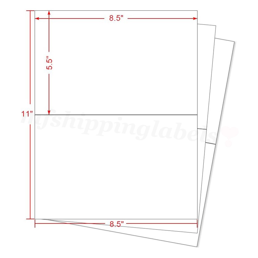 8.5×5.5 Half Sheet Shipping Labels Self Adhesive Sticker Laser & Inkjet Printers