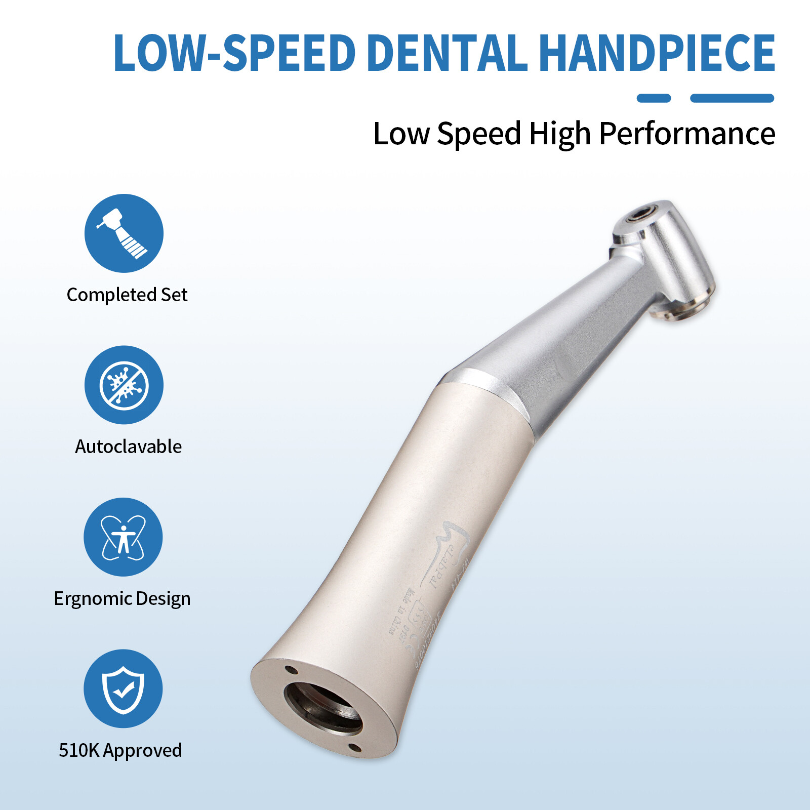 10Packs Dental Slow Low Speed Handpiece 1:1 Contra Angle Push Button E-Type US