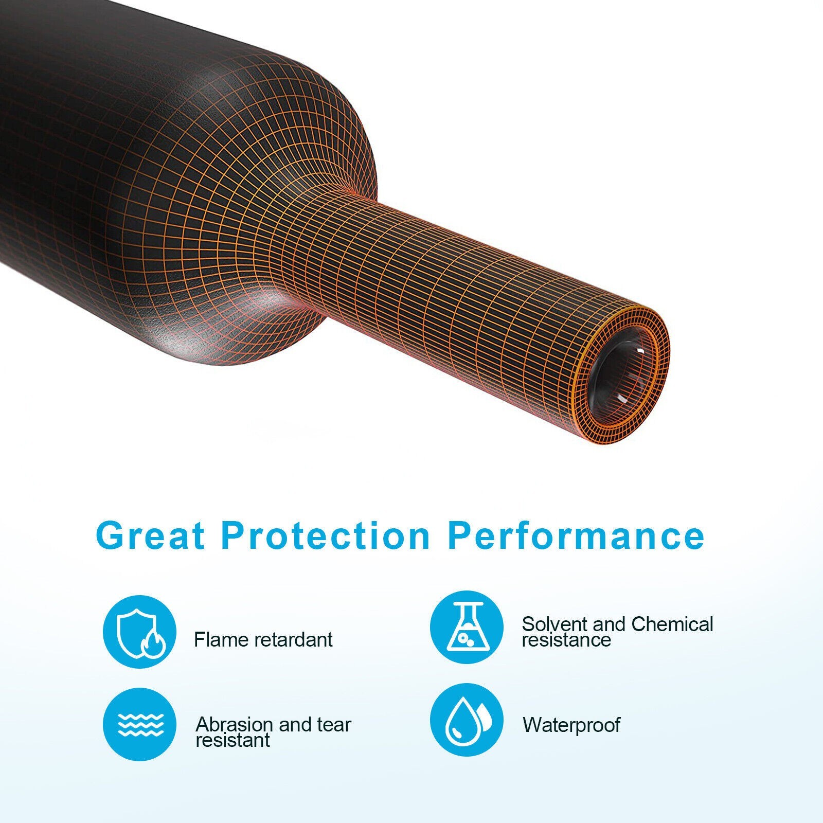 25 ft Dual Wall Adhesive Glue Lined Φ1/4″ (6.4mm) Heat Shrink Tubing 3:1 Ratio