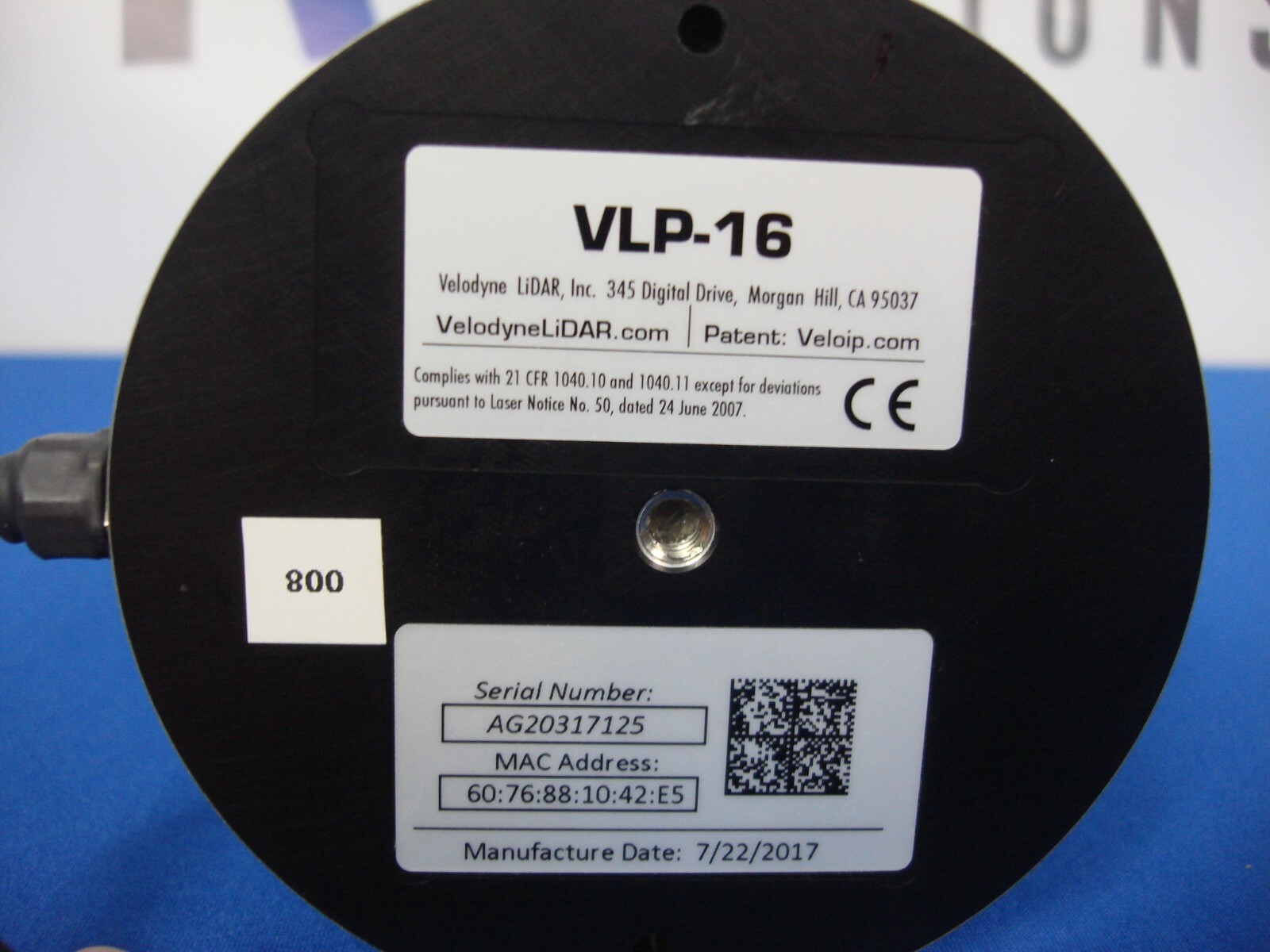 VELODYNE VLP-16 LiDAR SENSOR PUCK