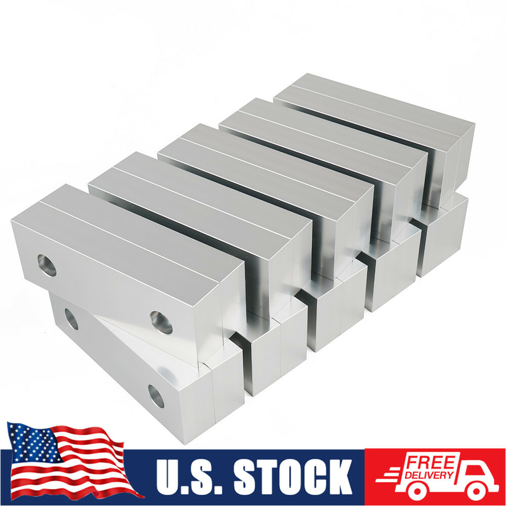 10 Packs (20pcs) 6 x 2 x 1″ Standard Aluminum Soft Jaws Set Fits Kurt 6″ Vises