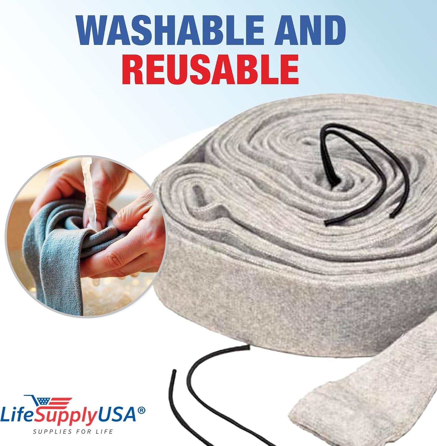 50ft Washable Knitted Hose Sock Cover Replacement for Central Vacuum Cleaner