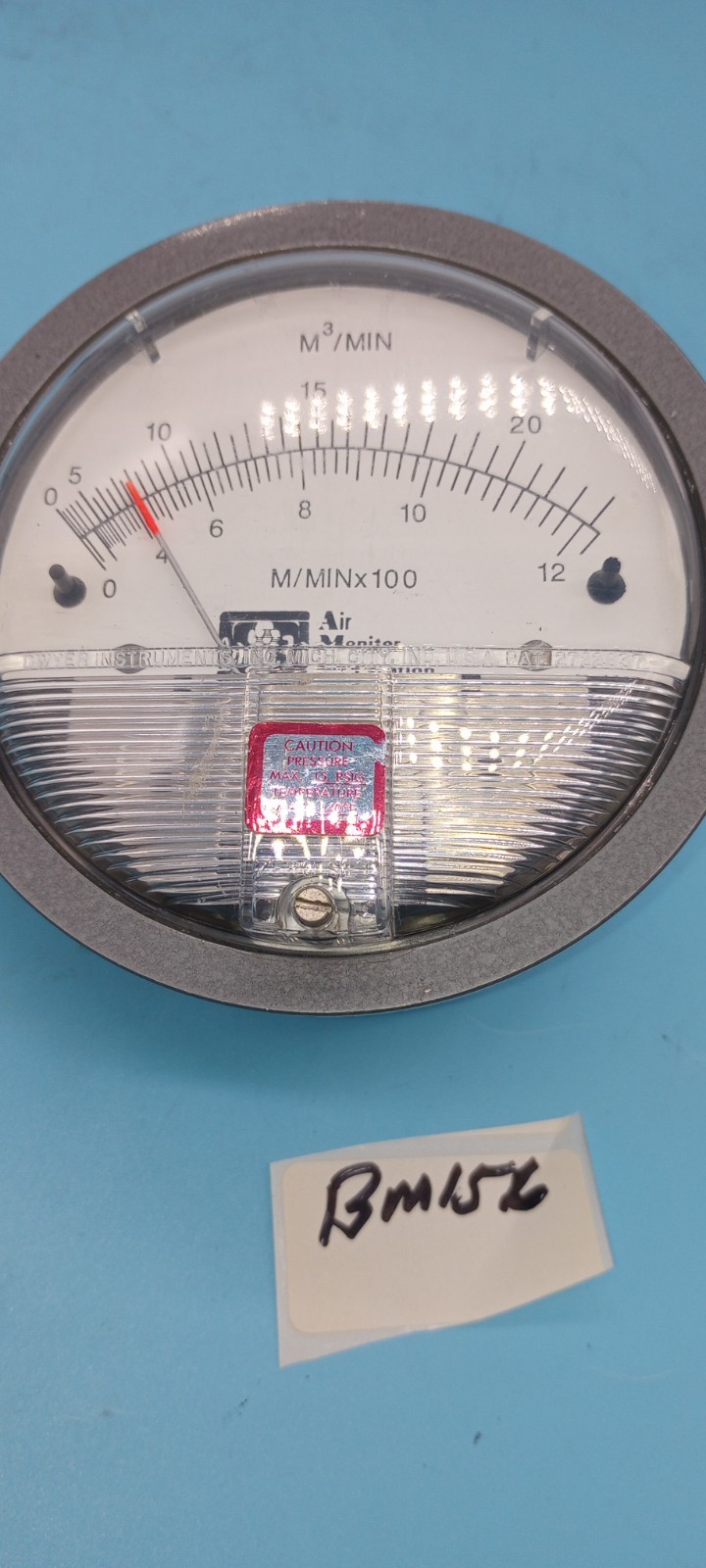 DYWER/ AIR MONITOR CORPORATION M-1419 Magnehelic GAGE 0-12 M3/MN , M/MINXX100