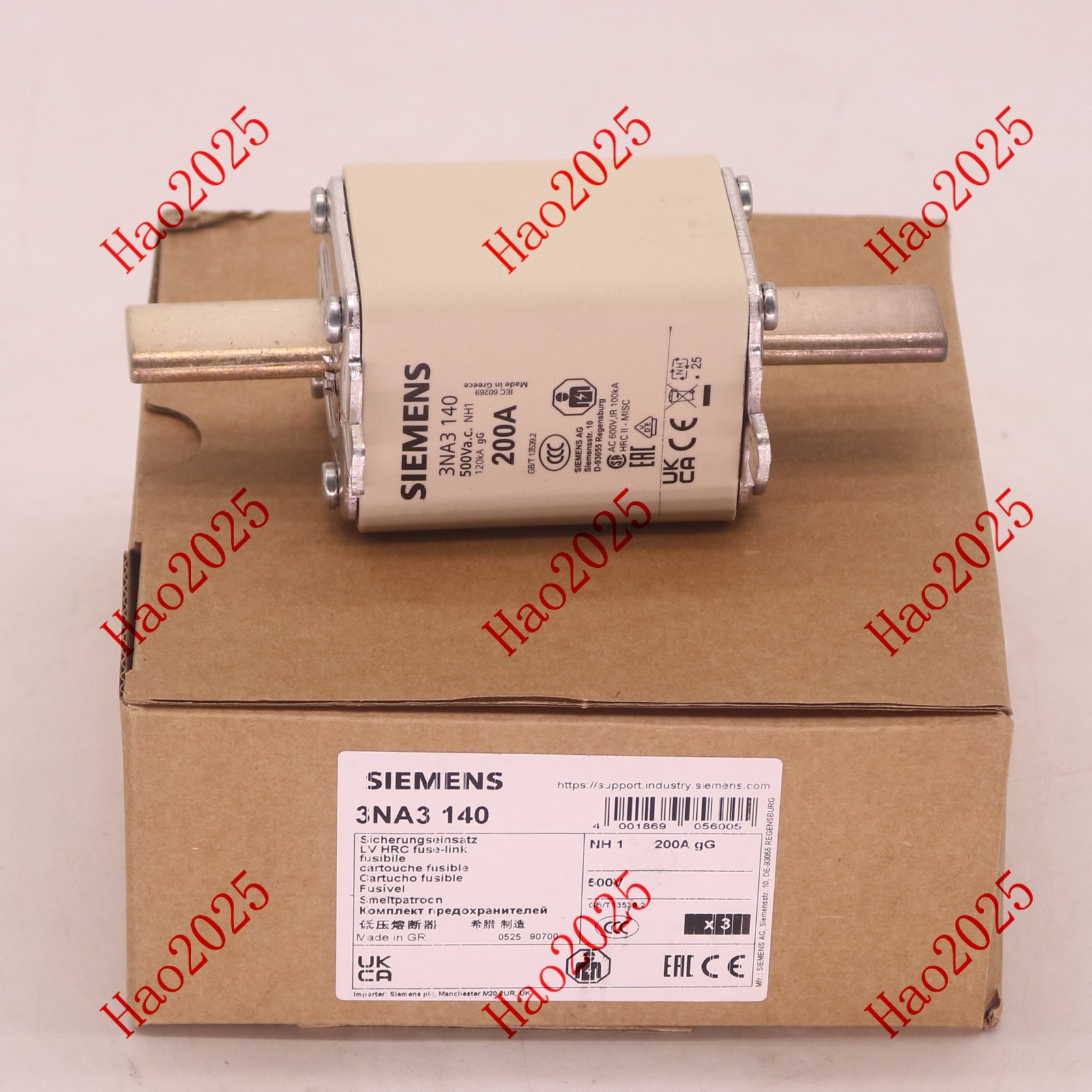 3PCS/1Box Siemens 3NA3140 NH1-gG 200A 500V Fuse -New free shipping