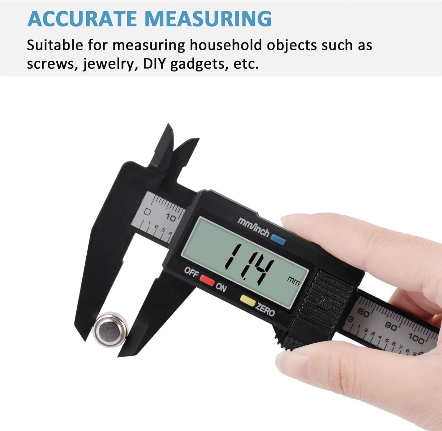 Precision Electronic Micrometer Caliper 0-6” with Inch & Metric Conversion