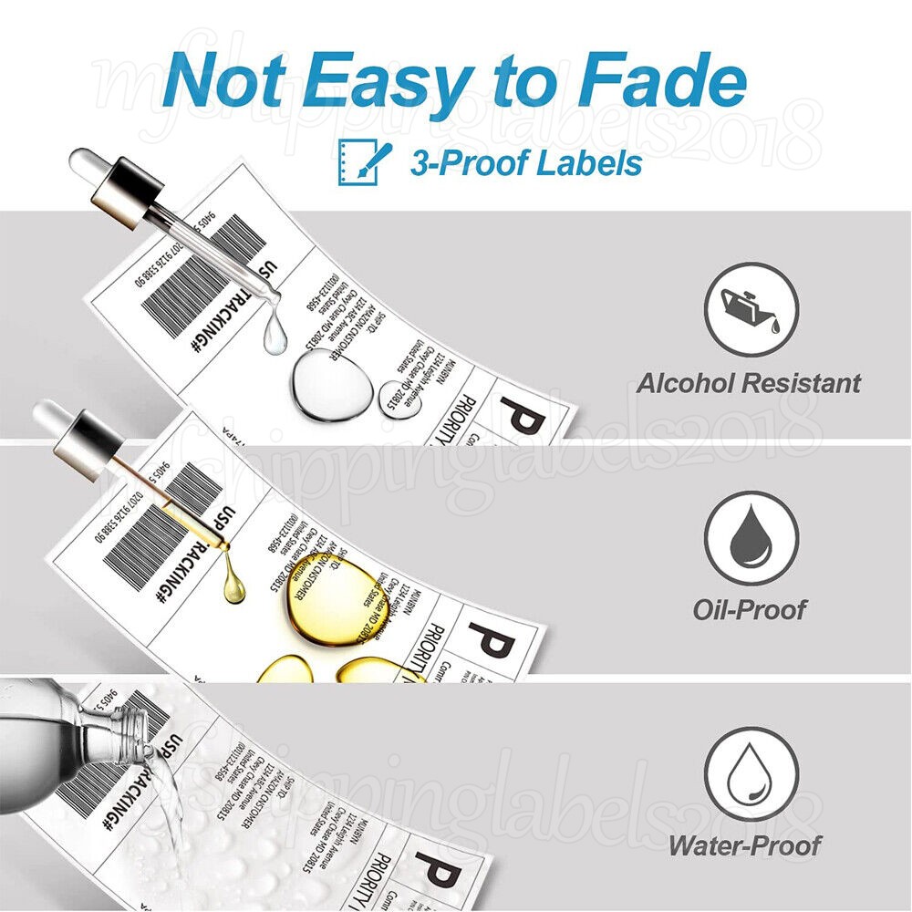 100-10000 4×6 Fanfold Direct Thermal Shipping Labels for Zebra & Rollo Printers