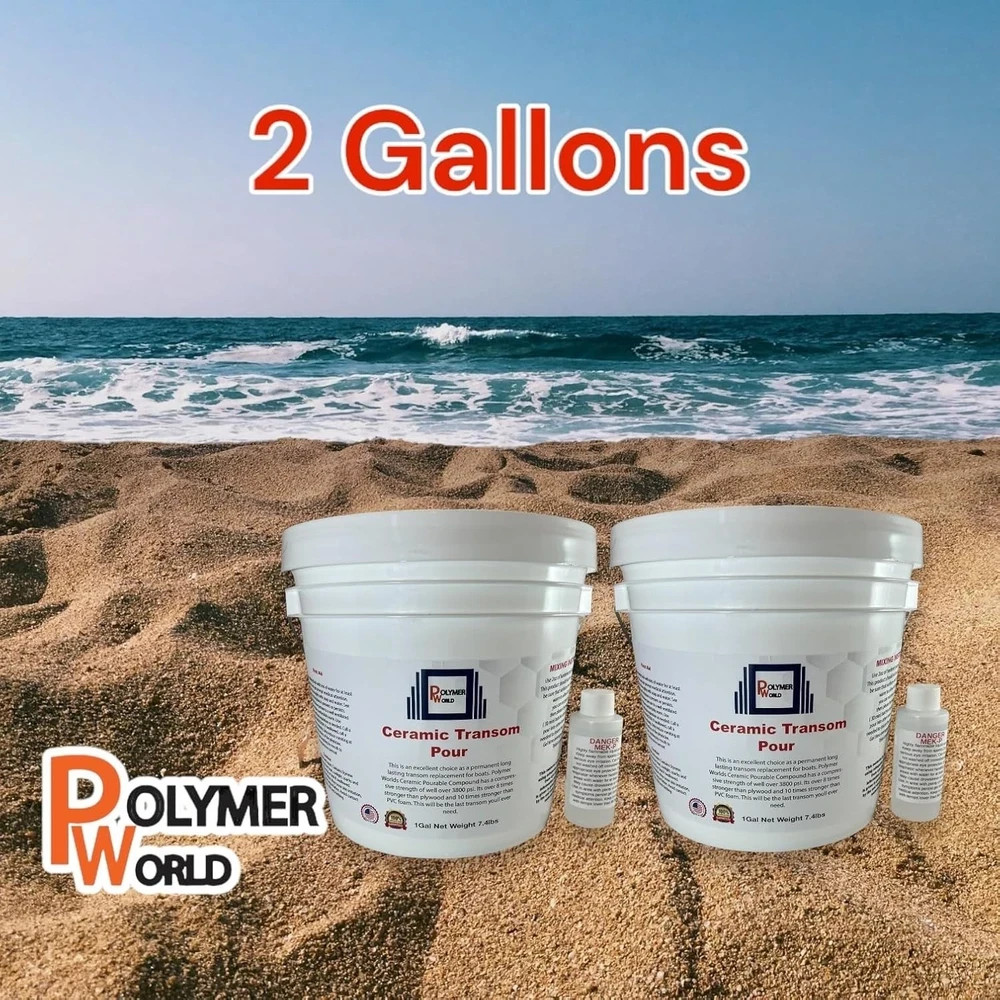 2 Gallon Ceramic Transom Pour for Transom Repairs Docks Power Boats Coring NEW