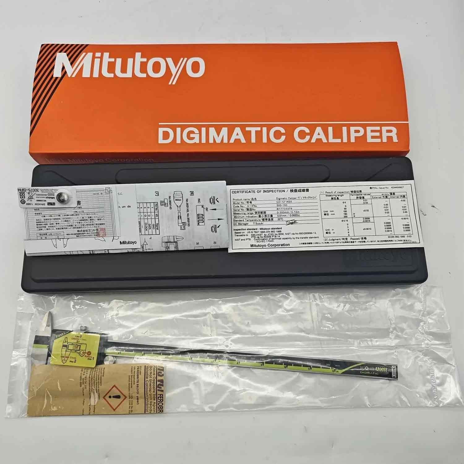 Mitutoyo 500-197-30 200mm/0-8″ Absolute Digital Digimatic Vernier Caliper
