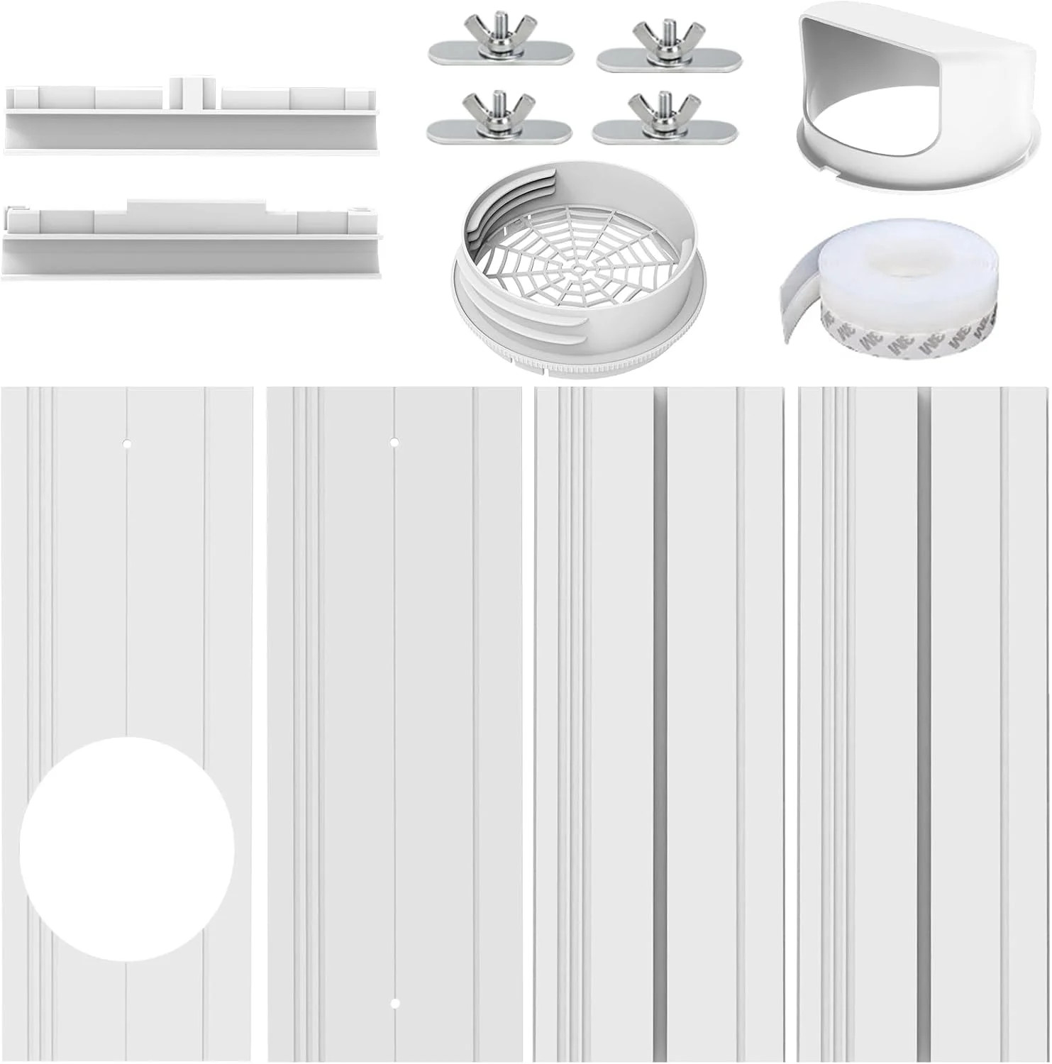 Portable Air Conditioner Window Kit with Universal Coupler Fit for 5.1″/5.9″ Exh