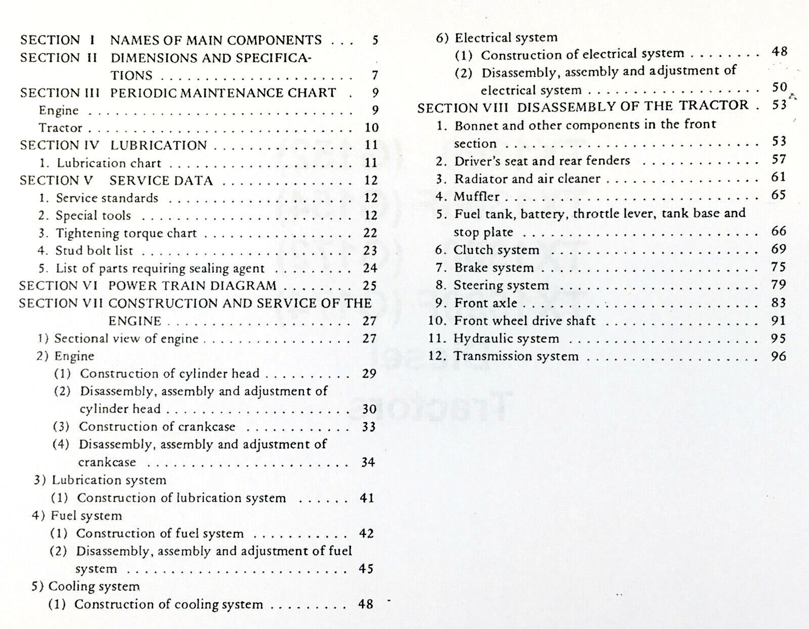 Bolens G152 G154 G172 G174 Tractor Service Repair Shop Manual Iseki Diesel Eng
