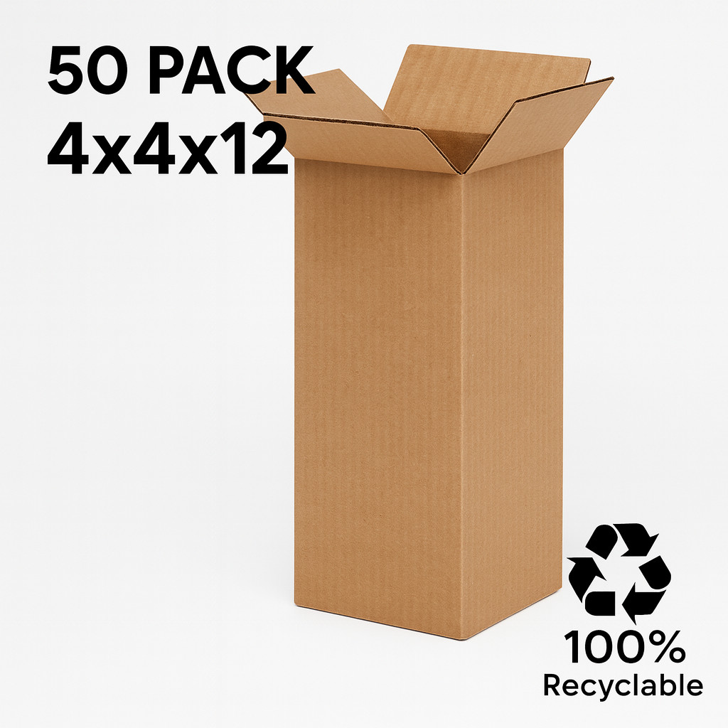 50 4x4x12 Cardboard Paper Boxes Mailing Packing Shipping Box Corrugated Carton