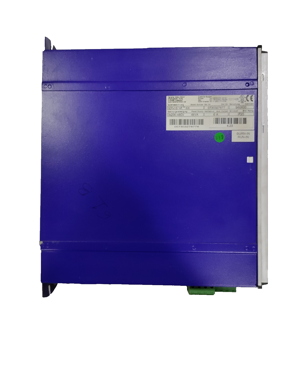 Used & Tested KOLLMORGEN SERVOSTAR 606 S60600 Servo Drive