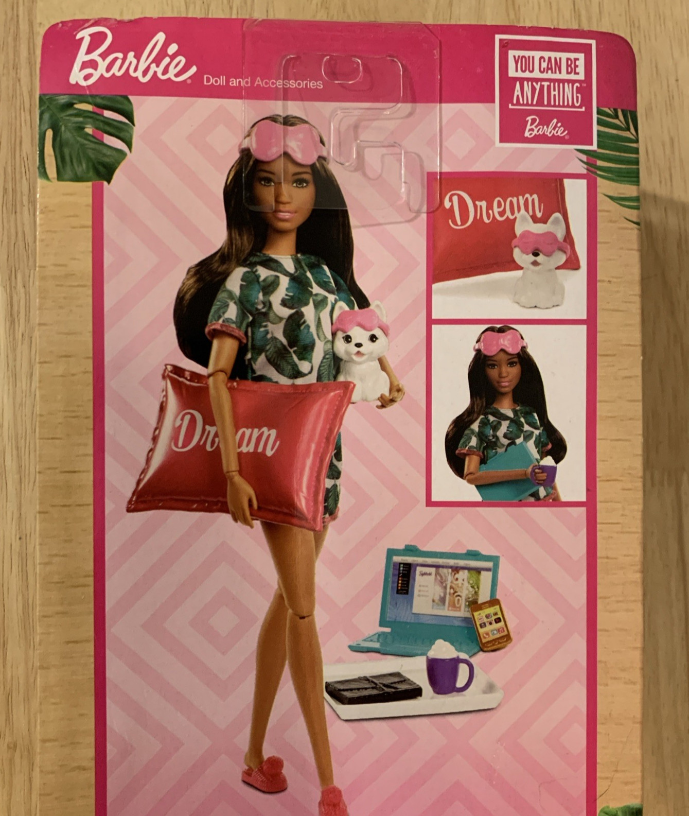 Barbie Relaxation Dream Doll Set – Puppy, Journal, Laptop, Phone & Cocoa Cup NEW