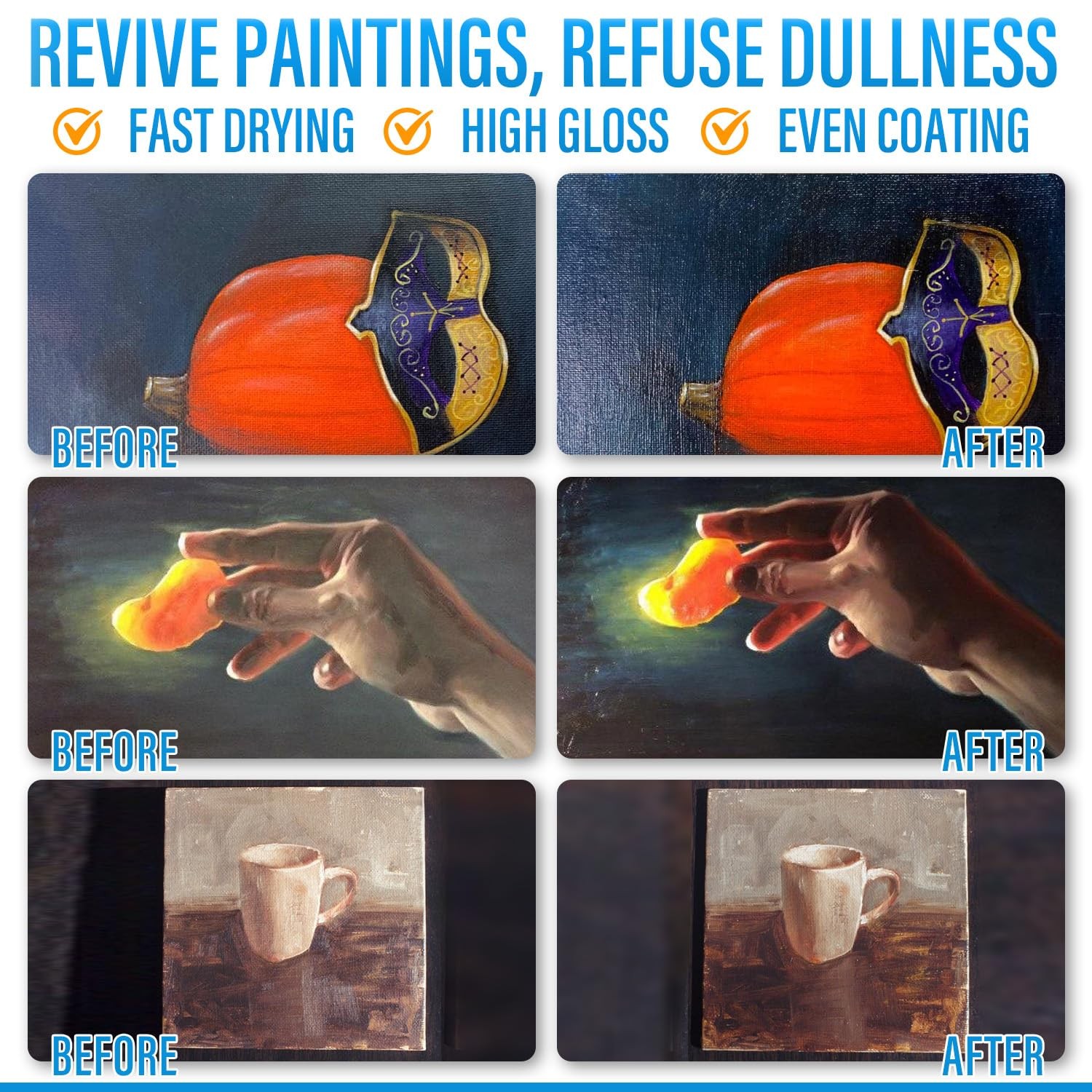 MCTRHG Gloss Varnish for Acrylic Painting, Artist’s Varnish,