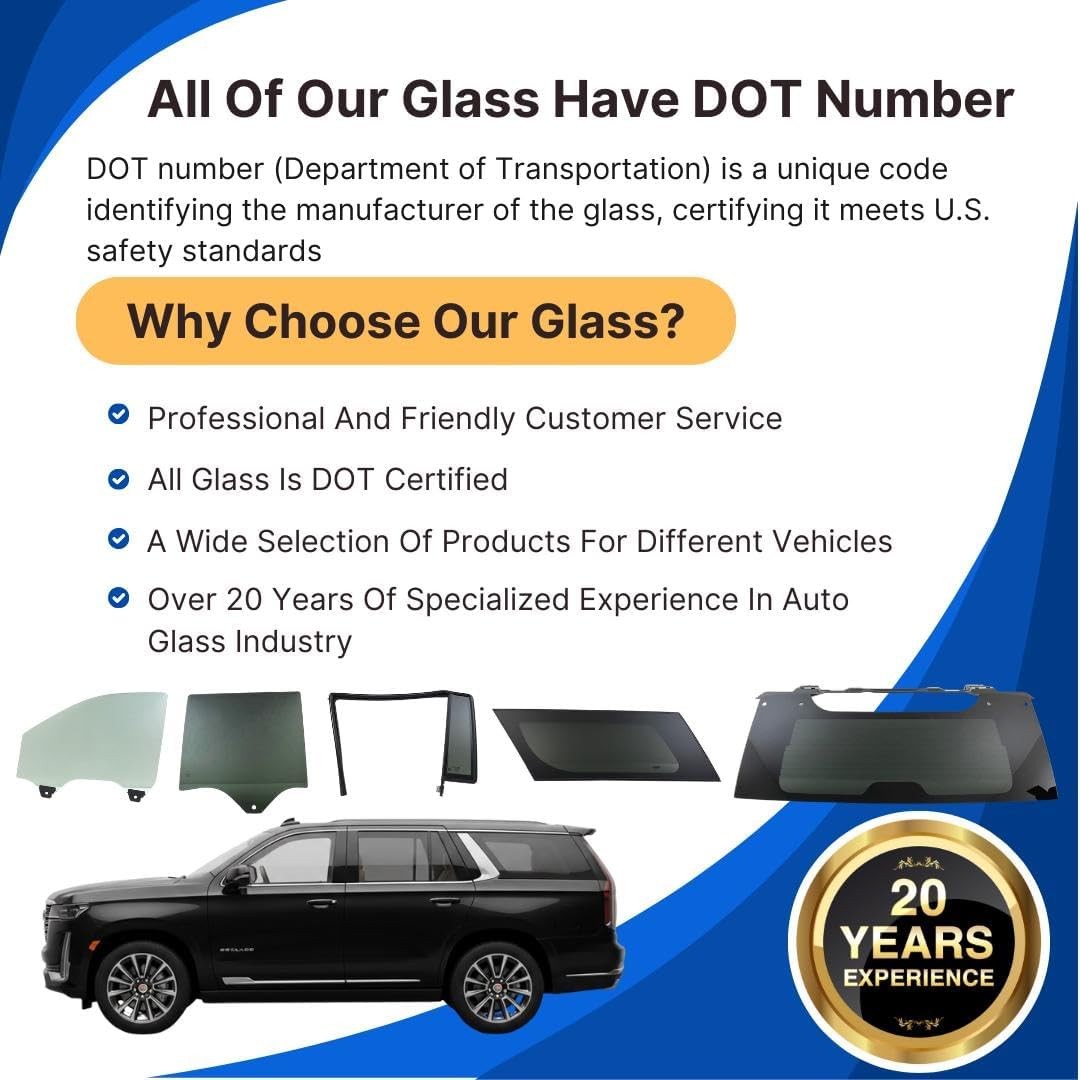 Driver Left Side Door Window Door Glass Compatible with Dodge Challenger 2 Door