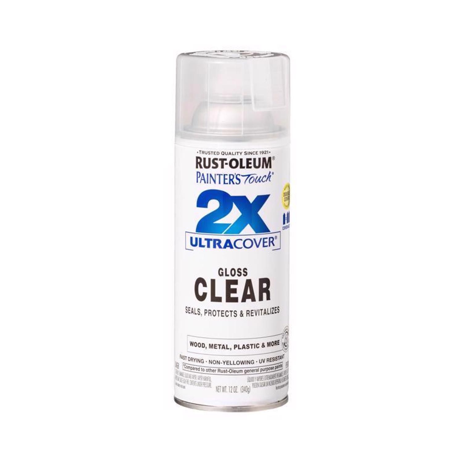 Rust-Oleum 249117 Gloss Clear Fast Dry Oil Based Spray Paint 12 oz. (Pack of 6)