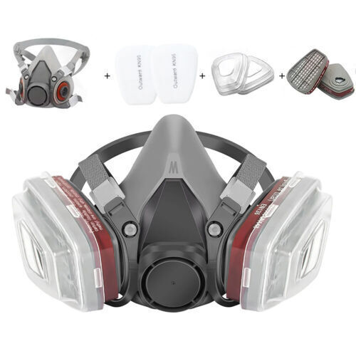 7 IN 1 Gas Mask Half Face Respirator Paint Spray Chemical Facepiece Safety 6200