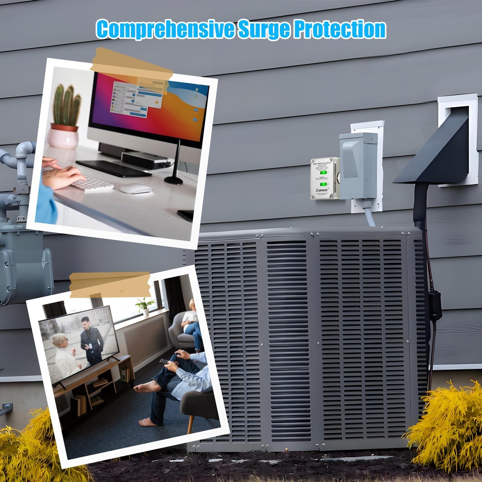 HVAC Surge Protector, Zuomeng 120/240VAC Universal Air Conditioner Surge Prot…