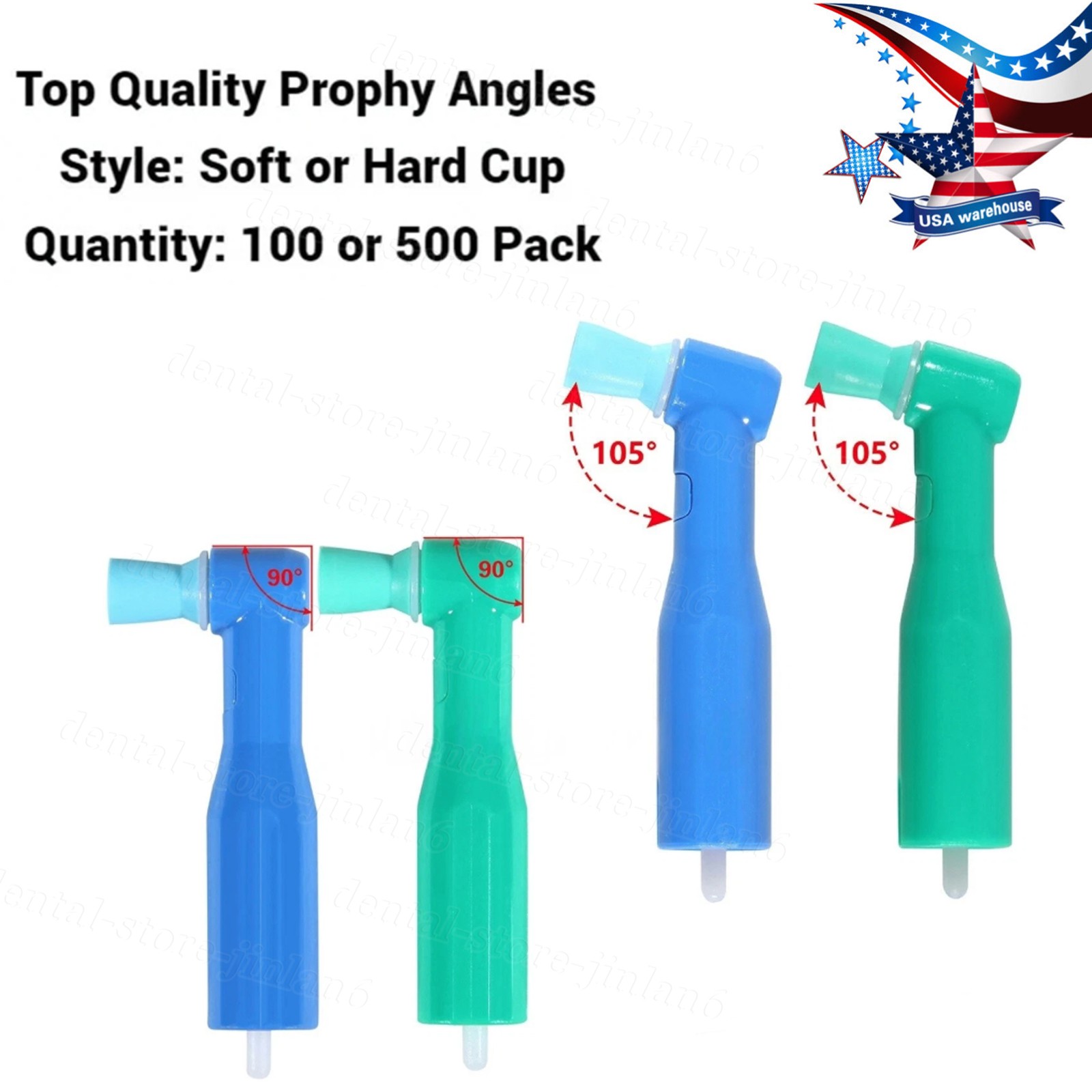 100/500/pk Top Prophy Angles Firm Cups Quality Dental Disposable Prophy Angle US