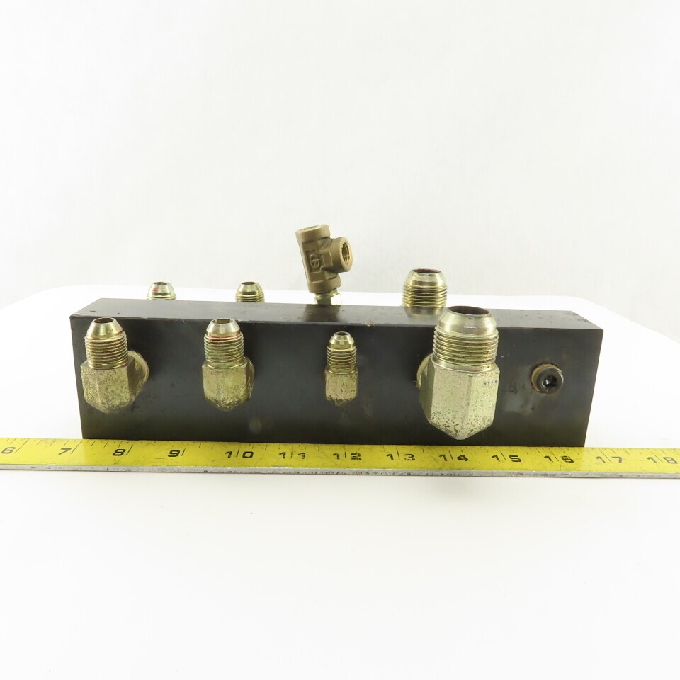 10 Port Parallel Hydraulic Manifold 3/4″ 1/4″ 3/8″ NPT Ports