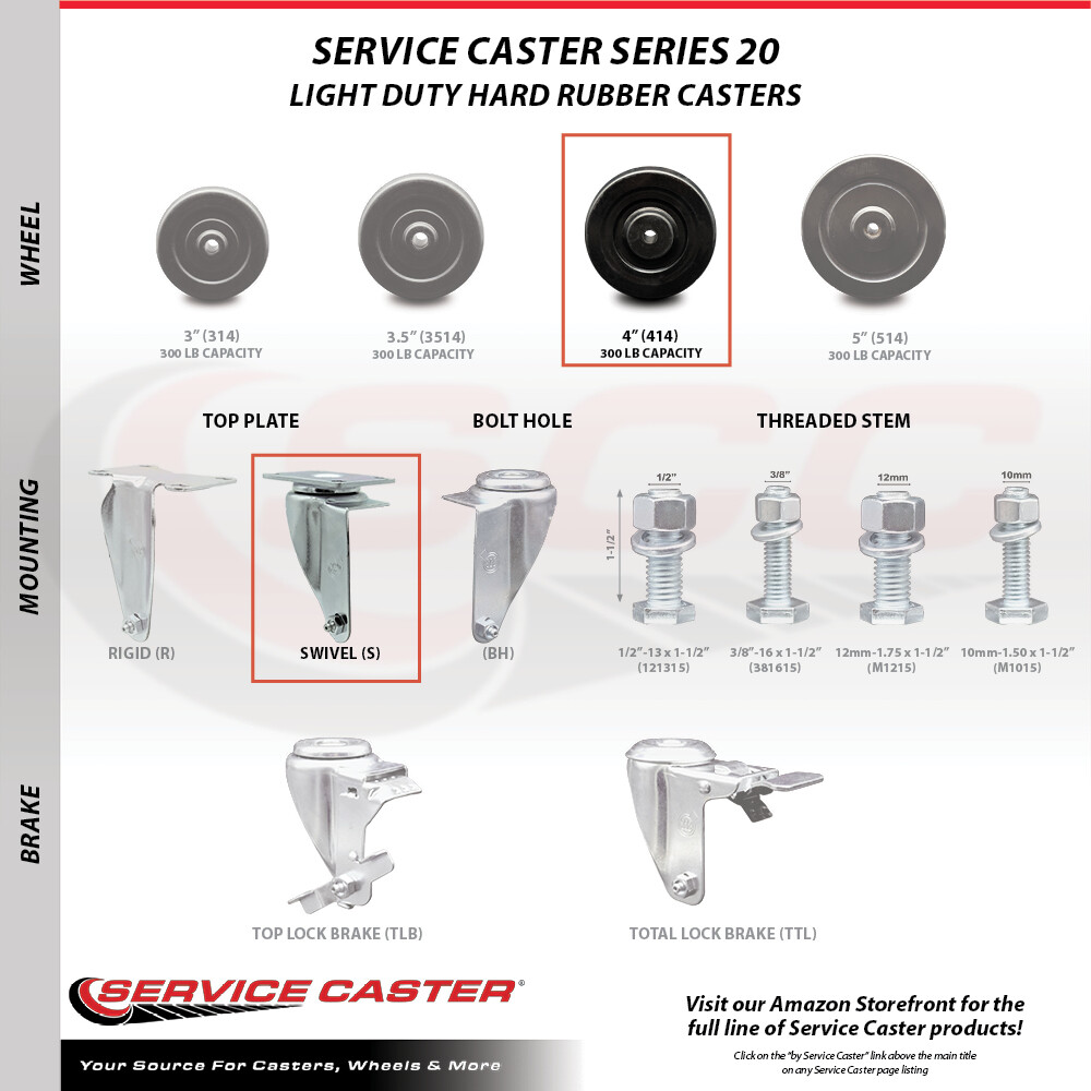 1013-L2 Rubbermaid Tilt Truck Replacement Caster – Fits FG101300BLA FG9T1400BLA