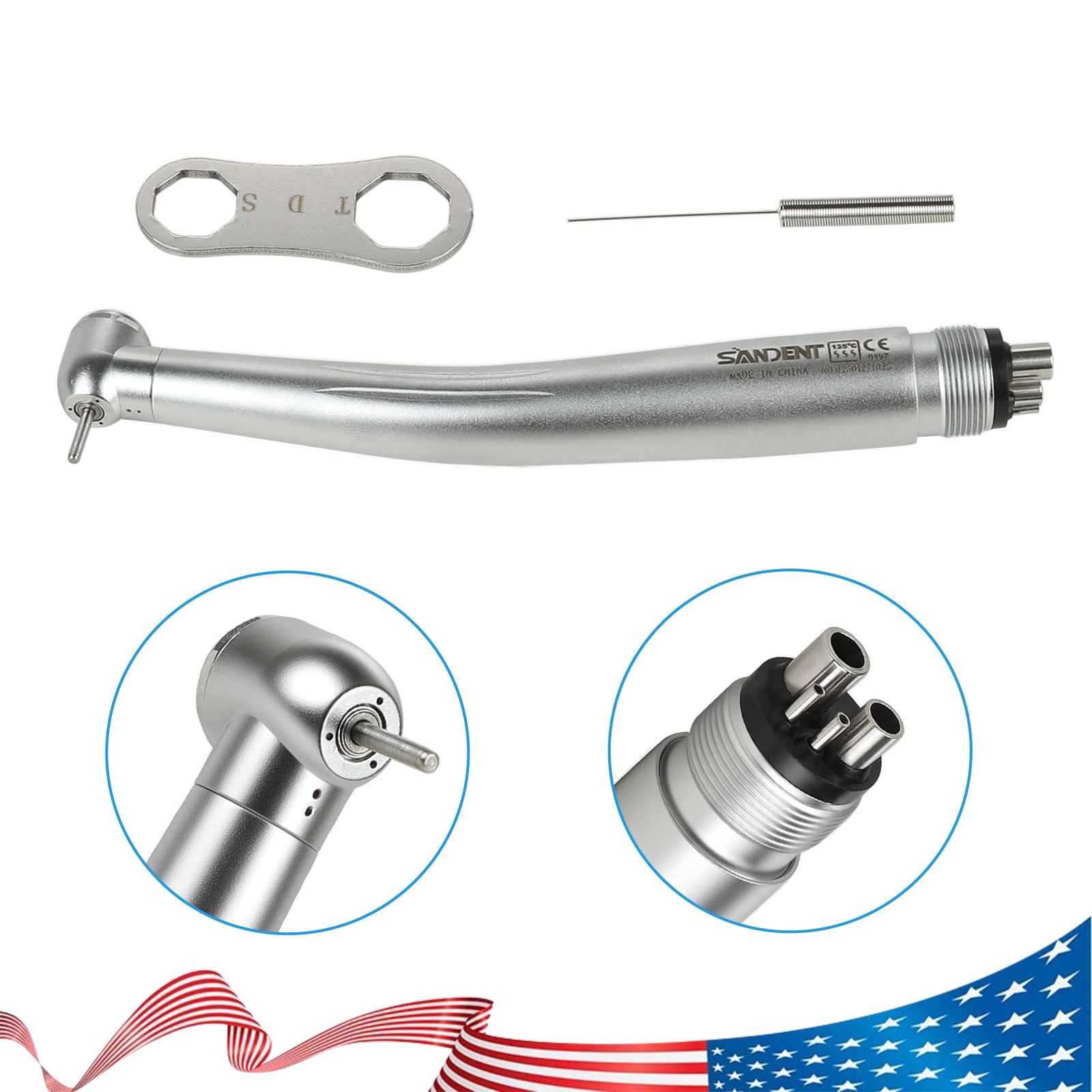 10pcs SANDENT NSK PANA MAX Style Dental High Speed Handpiece Push Button 4 Hole