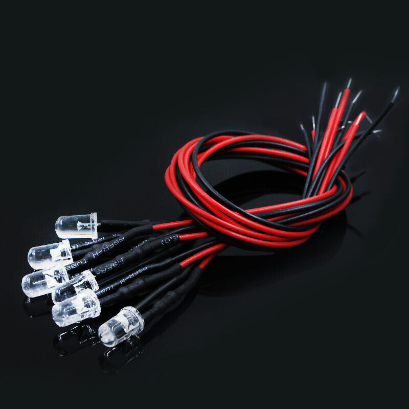 10PCS 3mm Pre Wired DC 5V-12V Micro LED Lights Emitting Diodes Mini Bulbs Lamp