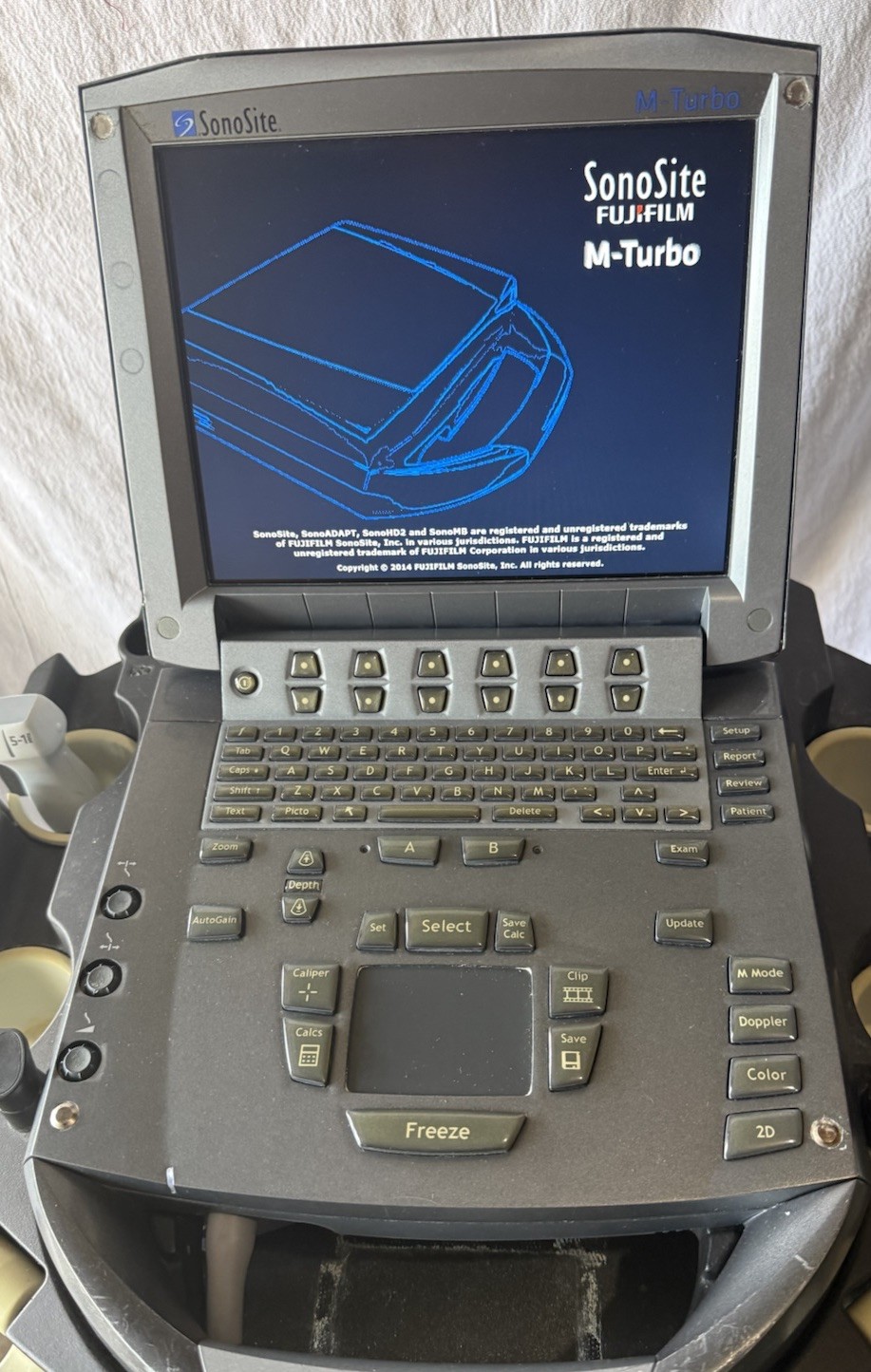 SonoSite M-Turbo Ultrasound System (2014) With 2 Transducer Probe & Rolling Car