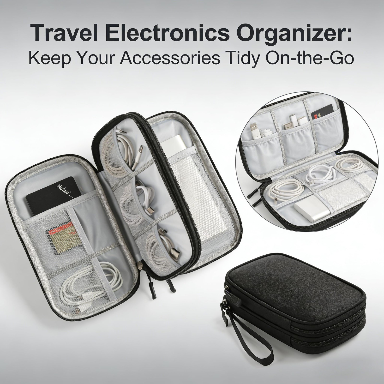Hard EVA Electronics Travel Organizer Case for Charger Cable Power Bank Phone