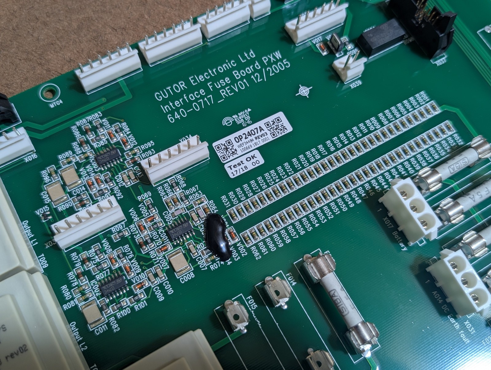 Gutor OP2407A REV03 Control Interface Board 430-4081B / OP2474 – 400VDC – New