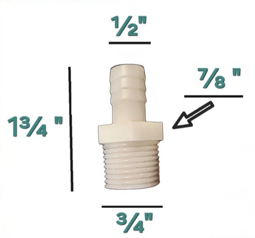 10- pack 1/2 In. Barb X 1/2 In. MPT Nylon Adapter Fitting