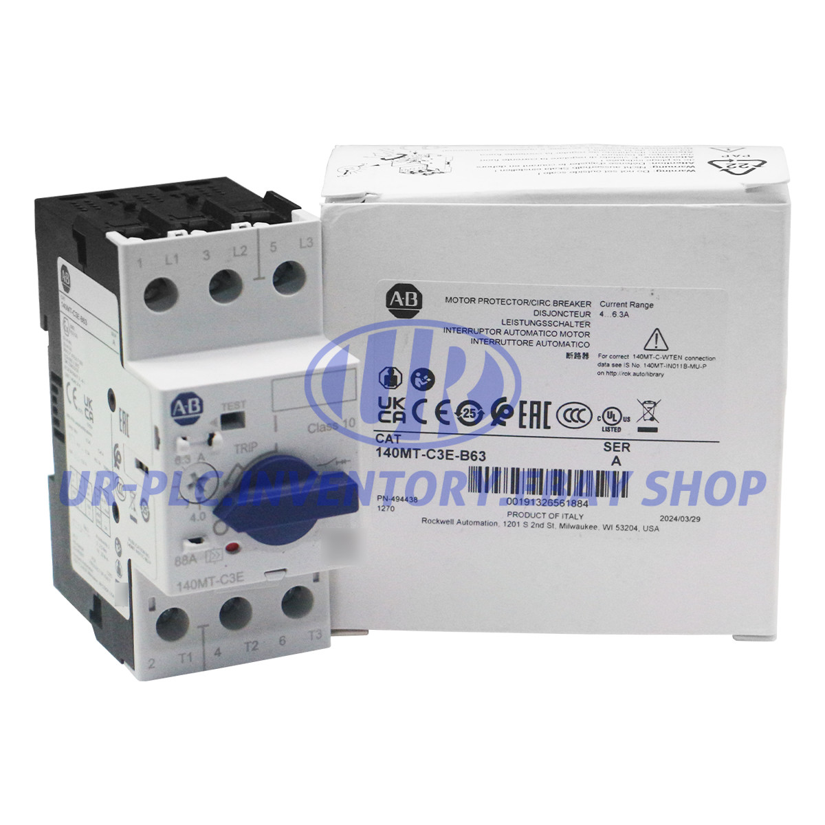 New Factory Allen Bradley 140MT-C3E-B63 Motor Protection Circuit Breaker