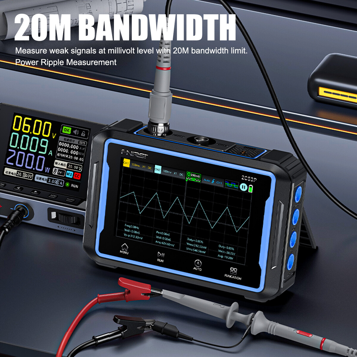 3-in-1 FNIRSI-2C53P LCD 2 Channel Signal Generator Digital Storage Oscilloscope·