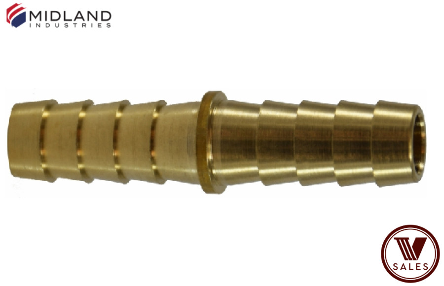 BRAND NEW! Midland Metals 32096 Brass Hose Mender Splicer 1/2″ Barb x 1/2″ Barb