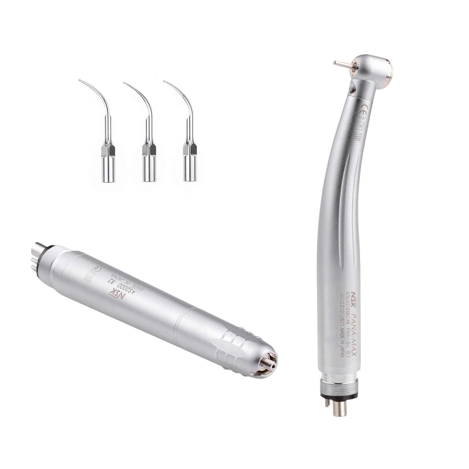 NSK Type Dental PANA MAX LED High Speed Handpiece+Air Scaler+EX203C Low Speed US
