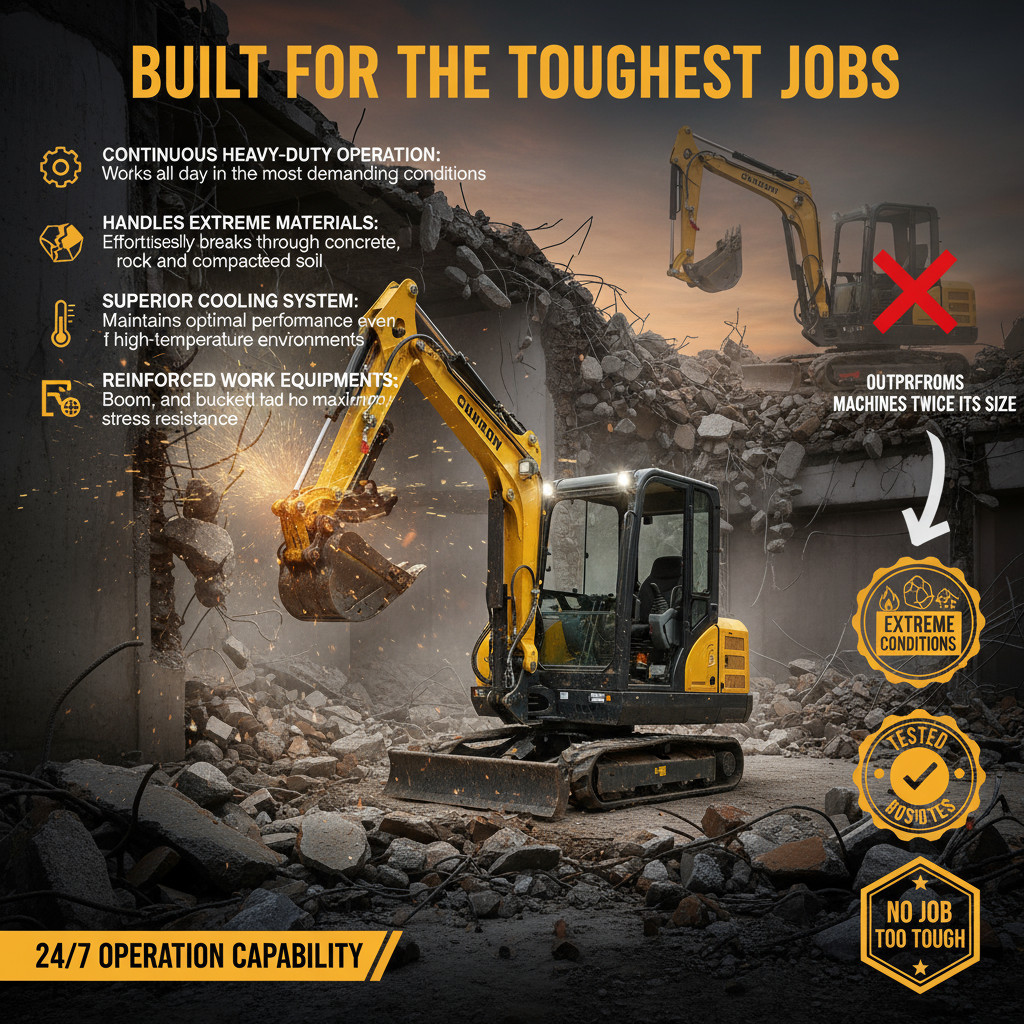 3.5 Ton Kubota 25HP Diesel Mini Excavator, Side Swing Boom Mini Digger EPA