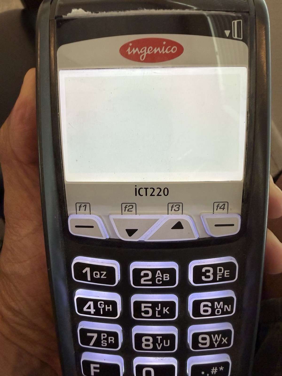 Ingenico iCT220 Credit Card Terminal Heartland w/ Power Supply Cables Manual