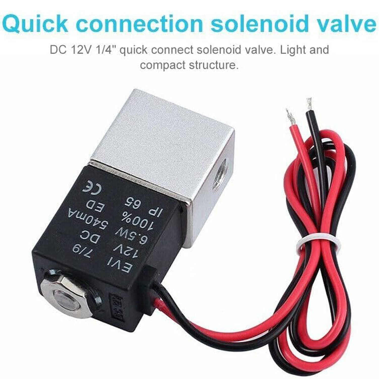 2PCS 1/4″ Fast Response Electric Air Water Solenoid Valve 12V DC Normally Closed