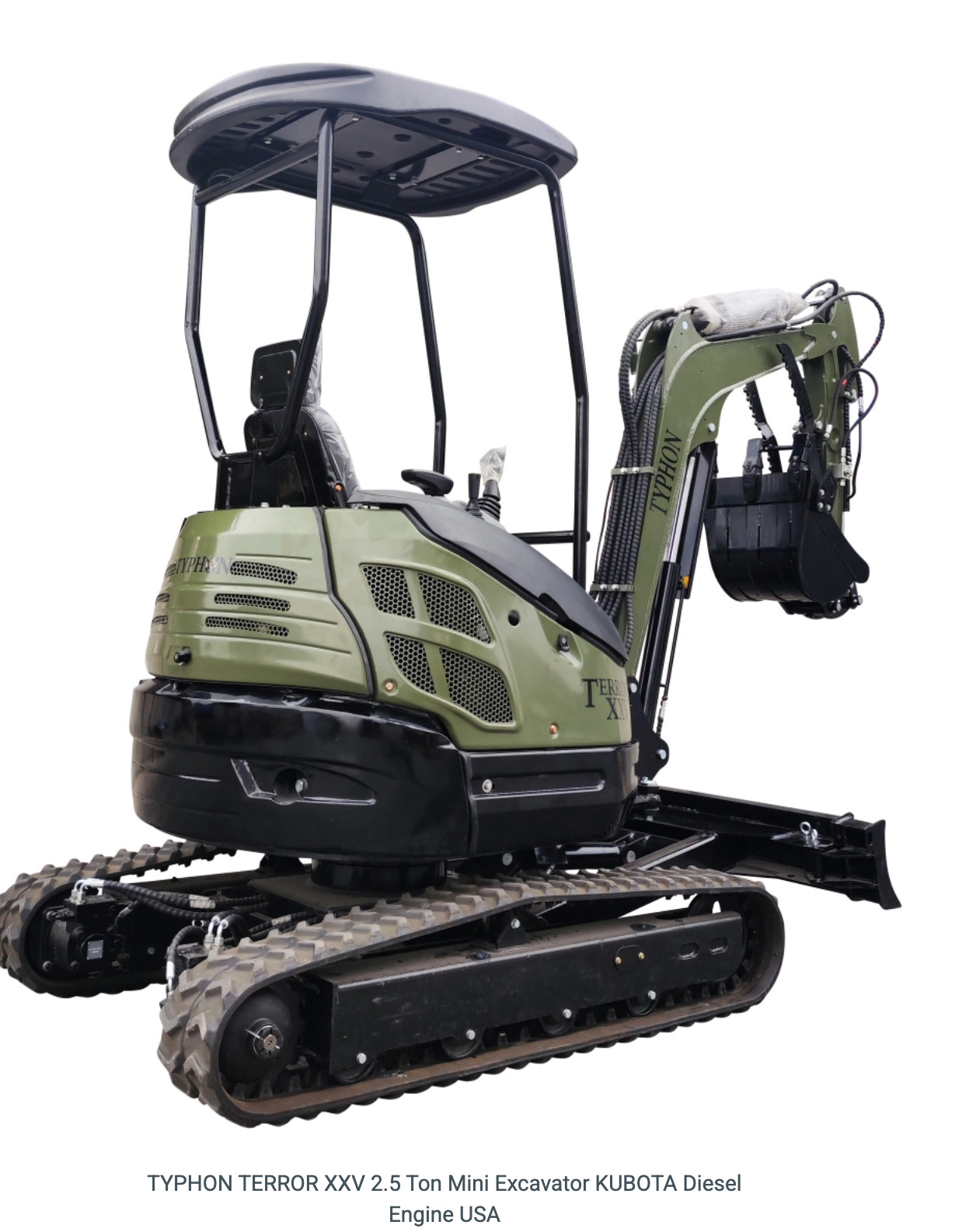 TYPHON 2.5 Ton Mini Excavator KUBOTA Diesel Engine USA w 14 attachments