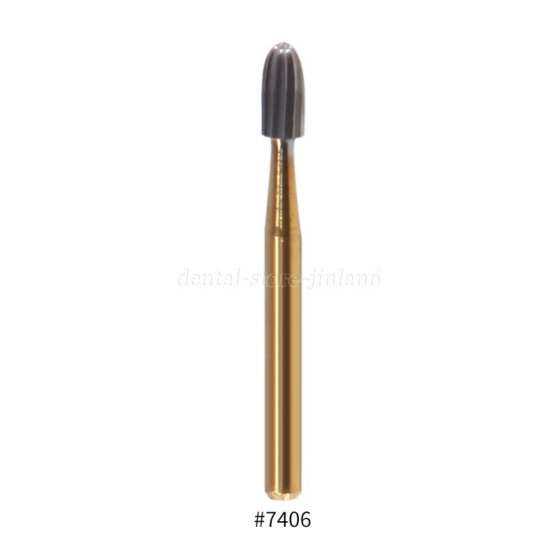 5 packs Dental Tungsten Carbide Burs Trimming & Finishing Egg Football FG 7406