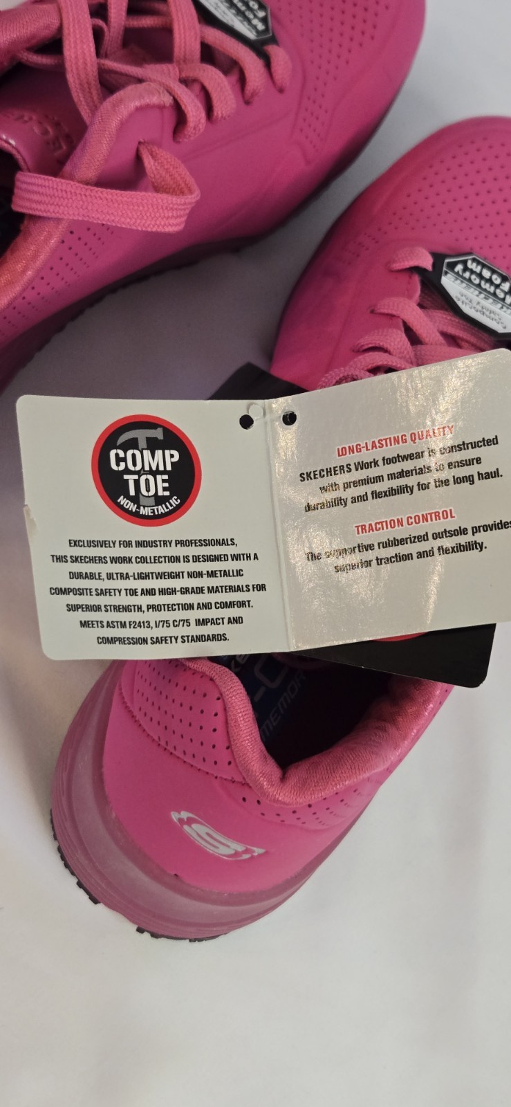 NEW Skechers Women’s Hot Pink Composite Toe Work Shoes / Size 6
