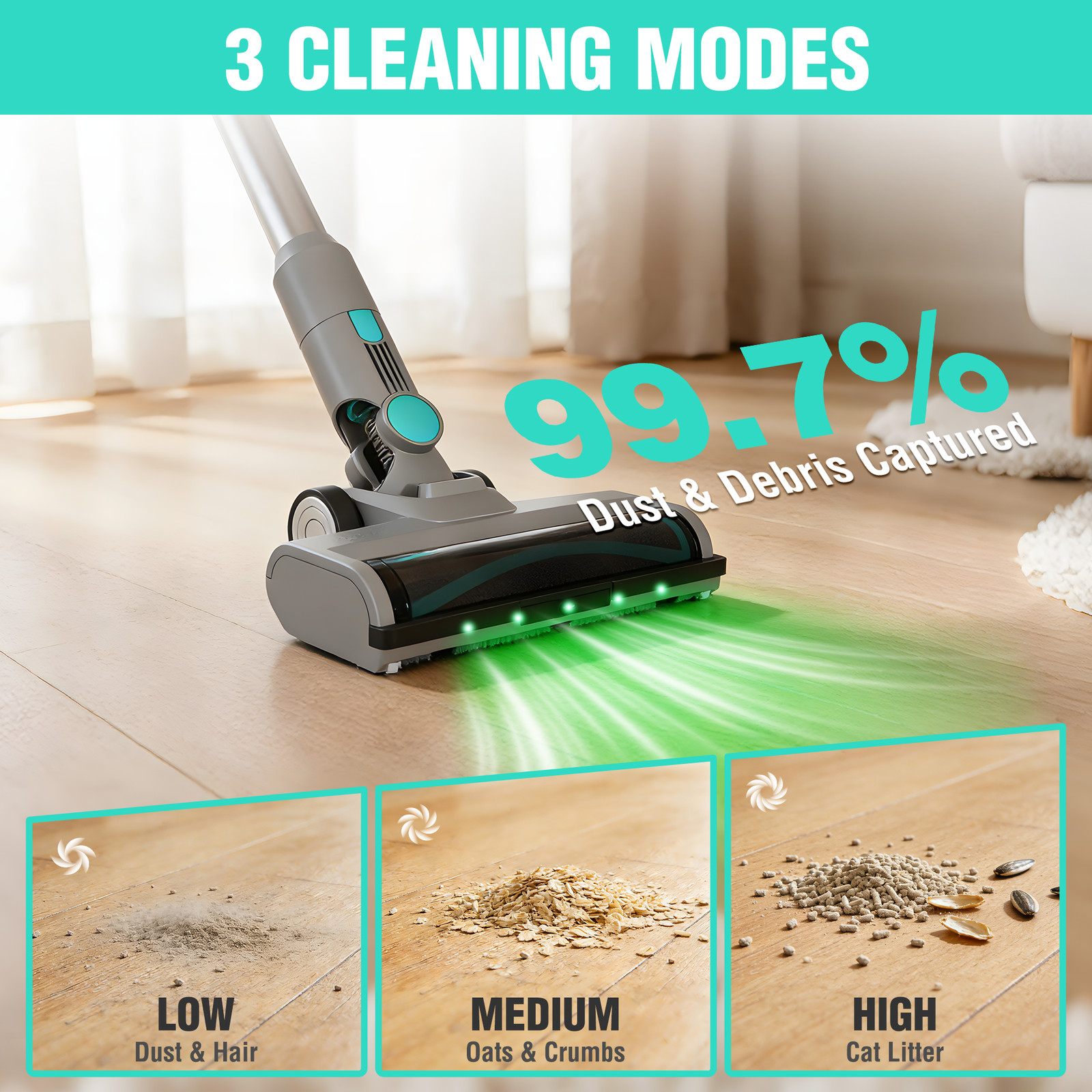 HAUSHOF Cordless Vacuum Cleaner with Auto Empty Station HEPA Filter 250W Motor