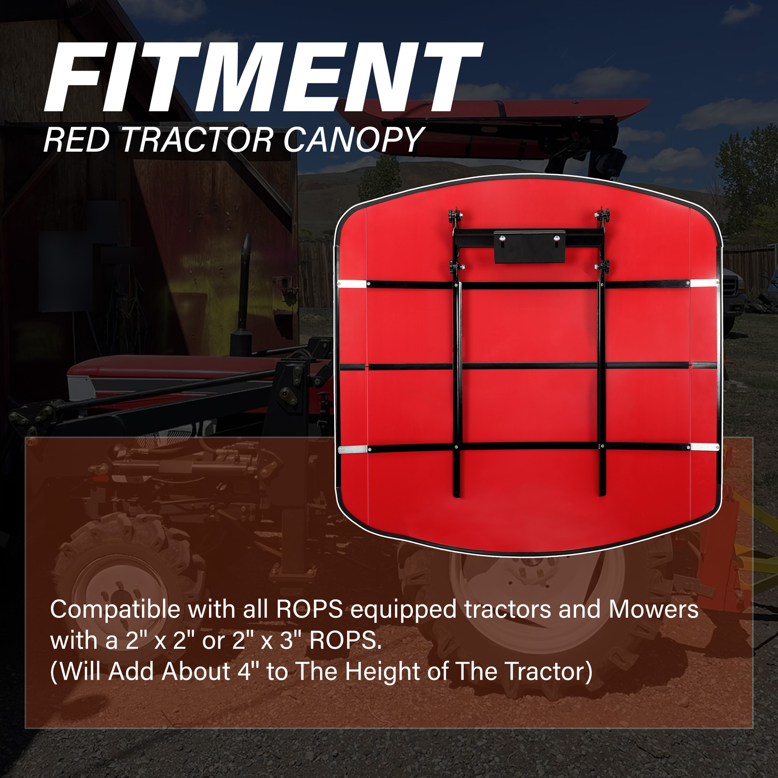 Tuff Top Tractor Canopy For ROPS 52″ X 52″ – Red